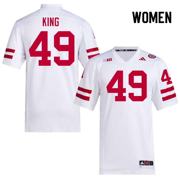 Women #49 Danny King Nebraska Cornhuskers College Football Jerseys Stitched Sale-White